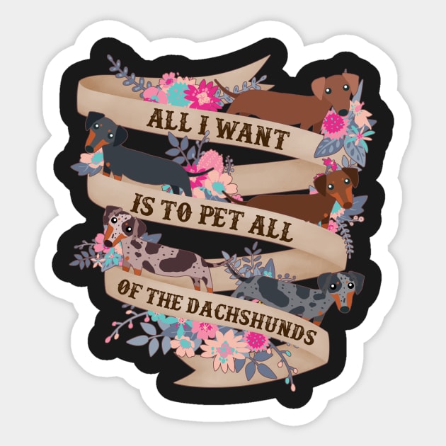 Pet All Of The Dachshunds Sticker by Psitta